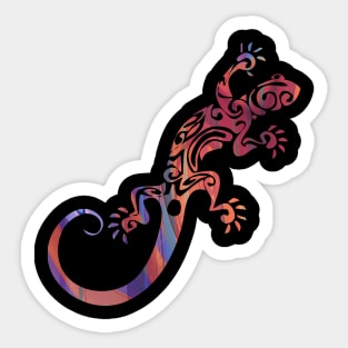Ornate Gecko Colorful Lizard Illustration Sticker